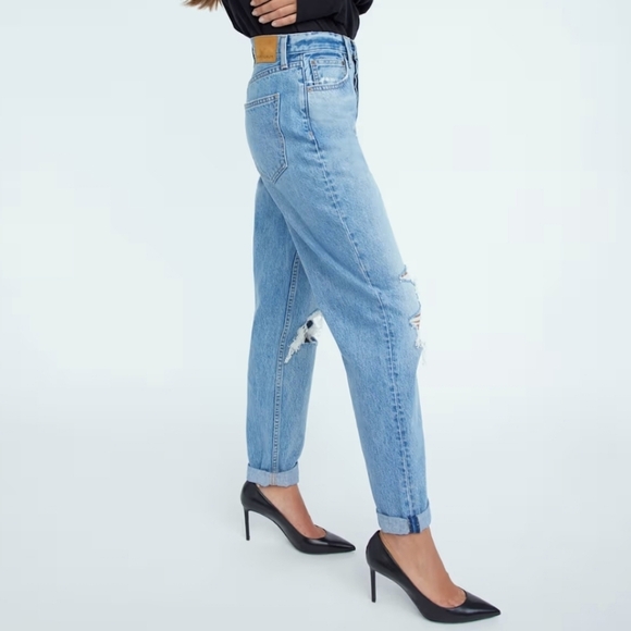 Aritzia Denim Forum The BF Boyfriend High Rise Loose Jeans Distressed 29 - Picture 7 of 16